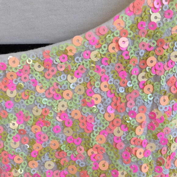J. Crew cluster confetti pink sequin T. LIKE NEW! - Picture 7 of 8